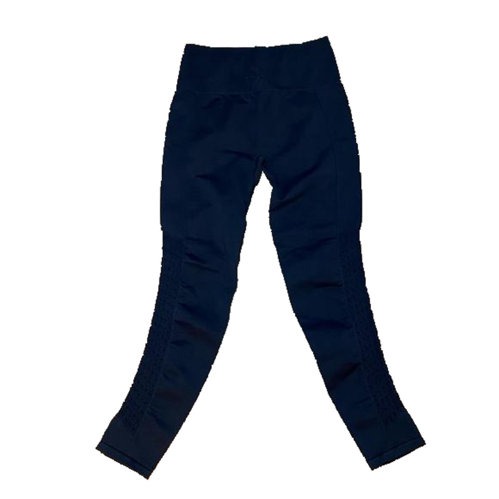 Fabletics Black Crochet High Rise Leggings Style # L61935205-0001-17030